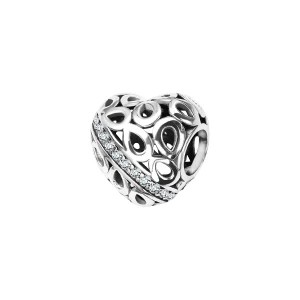 Zdjęcie produktu Beads srebrny z cyrkoniami - serce - Dots Dots - Biżuteria YES