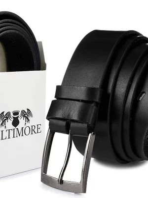 Zdjęcie produktu Beltimore skórzany licowy pasek męski czarny premium E14 czarny r.110-125 cm Merg