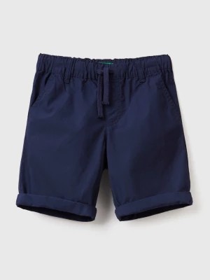 Zdjęcie produktu Benetton, 100% Cotton Shorts With Drawstring, size 110, Dark Blue, Kids United Colors of Benetton