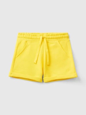 Zdjęcie produktu Benetton, 100% Cotton Sweat Shorts, size XL, Yellow, Kids United Colors of Benetton