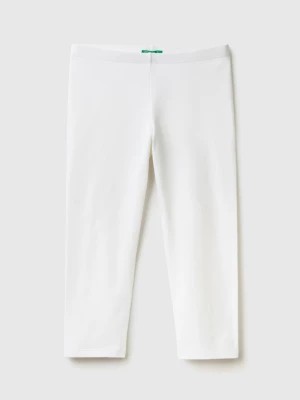 Zdjęcie produktu Benetton, 3/4 Leggings In Stretch Cotton, size XL, White, Kids United Colors of Benetton