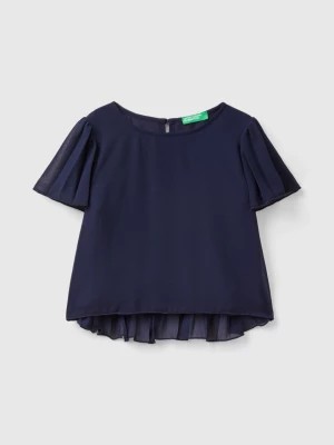 Zdjęcie produktu Benetton, Blouse With Pleated Details, size L, Dark Blue, Kids United Colors of Benetton