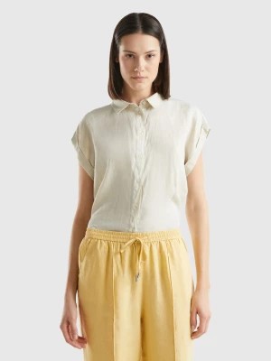 Zdjęcie produktu Benetton, Boxy Fit Shirt In Pure Linen, size XL, Beige, Women United Colors of Benetton
