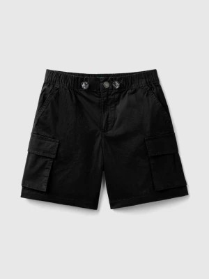 Zdjęcie produktu Benetton, Cargo Bermuda Shorts In Stretch Cotton, size S, Black, Kids United Colors of Benetton