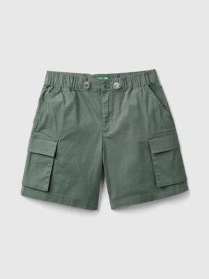 Zdjęcie produktu Benetton, Cargo Bermuda Shorts In Stretch Cotton, size XL, Military Green, Kids United Colors of Benetton