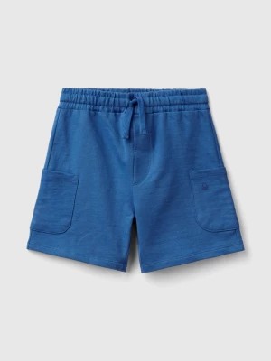 Zdjęcie produktu Benetton, Cargo Shorts In Organic Cotton, size 82, Blue, Kids United Colors of Benetton