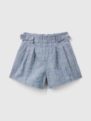Zdjęcie produktu Benetton, Chambray Paperbag Shorts, size 82, Blue, Kids United Colors of Benetton