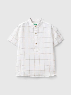 Zdjęcie produktu Benetton, Check Mandarin Shirt, size 90, Creamy White, Kids United Colors of Benetton