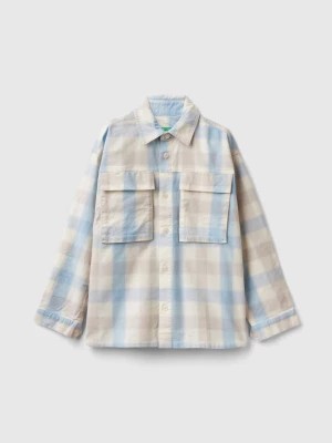 Zdjęcie produktu Benetton, Check Shirt In Stretch Cotton, size L, Light Blue, Kids United Colors of Benetton