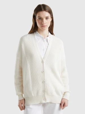Zdjęcie produktu Benetton, Creamy White 100% Cotton Cardigan, size XXS, Creamy White, Women United Colors of Benetton
