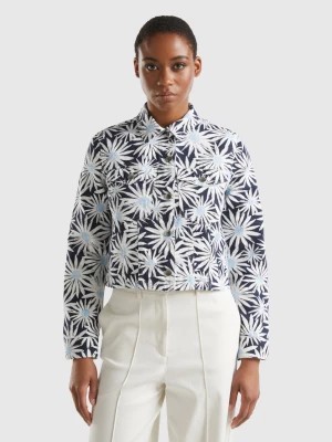 Zdjęcie produktu Benetton, Cropped Floral Jacket, size XL, Blue, Women United Colors of Benetton