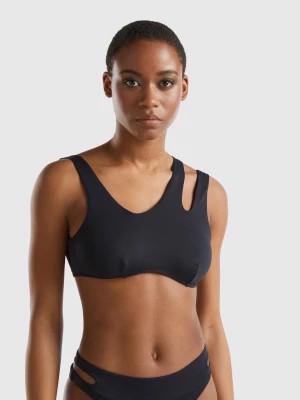 Zdjęcie produktu Benetton, Cut Out Brassiere Bikini Top In Econyl®, size 4°, Black, Women United Colors of Benetton