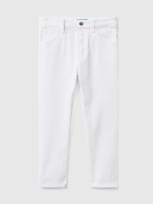 Zdjęcie produktu Benetton, Five-pocket Slim Fit Trousers, size 110, White, Kids United Colors of Benetton