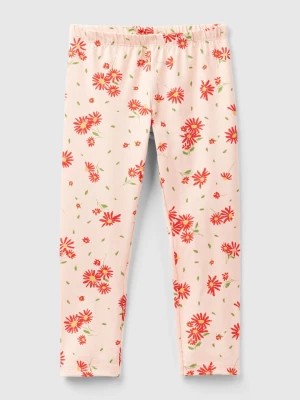 Zdjęcie produktu Benetton, Flesh Pink Leggings With Floral Print, size 90, Nude, Kids United Colors of Benetton