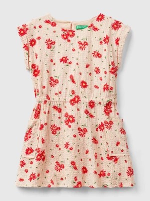 Zdjęcie produktu Benetton, Floral Dress, size 98, Peach, Kids United Colors of Benetton