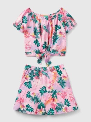 Zdjęcie produktu Benetton, Floral Top And Skirt Set, size 3XL, Multi-color, Kids United Colors of Benetton