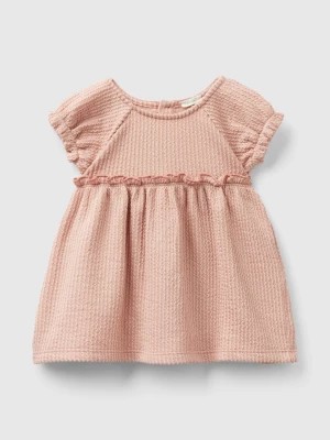 Zdjęcie produktu Benetton, Jacquard Dress With Ruffles, size 50, Soft Pink, Kids United Colors of Benetton