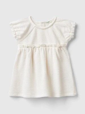 Zdjęcie produktu Benetton, Jacquard Dress With Ruffles, size 62, Creamy White, Kids United Colors of Benetton
