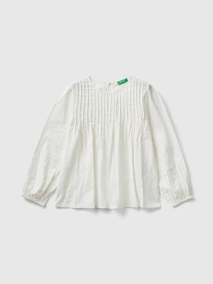 Zdjęcie produktu Benetton, Lightweight Blouse In Pure Cotton, size L, Creamy White, Kids United Colors of Benetton
