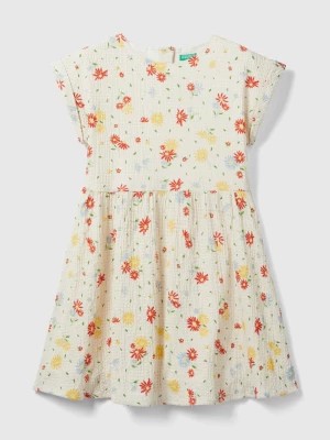 Zdjęcie produktu Benetton, Lightweight Floral Dress, size 2XL, Creamy White, Kids United Colors of Benetton