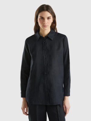 Zdjęcie produktu Benetton, Long Shirt In Pure Linen, size XS, Black, Women United Colors of Benetton