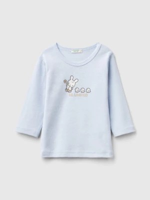 Zdjęcie produktu Benetton, Long Sleeve 100% Organic Cotton T-shirt, size 74, Sky Blue, Kids United Colors of Benetton