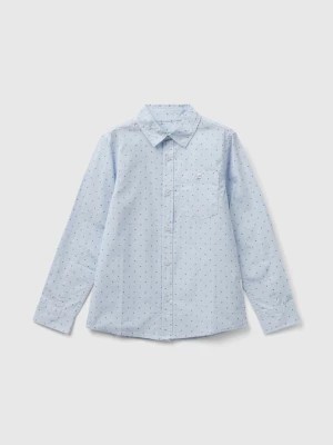 Zdjęcie produktu Benetton, Micro Pattern Shirt, size M, Sky Blue, Kids United Colors of Benetton