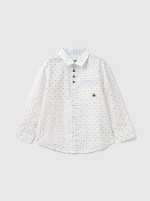 Zdjęcie produktu Benetton, Micro Patterned Shirt With Pocket, size 98, White, Kids United Colors of Benetton