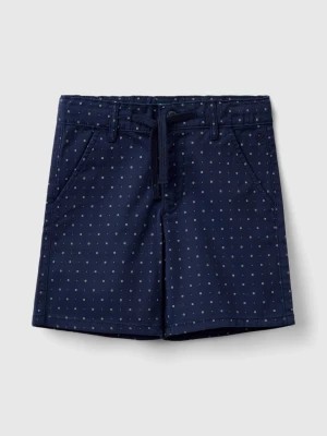 Zdjęcie produktu Benetton, Micro Patterned Shorts With Drawstring, size 82, Dark Blue, Kids United Colors of Benetton