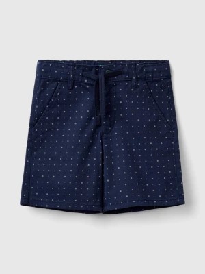 Zdjęcie produktu Benetton, Micro Patterned Shorts With Drawstring, size 98, Dark Blue, Kids United Colors of Benetton