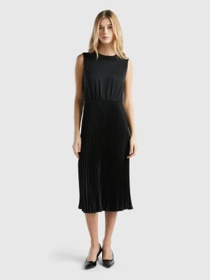 Zdjęcie produktu Benetton, Midi Dress With Pleated Skirt, size L, Black, Women United Colors of Benetton