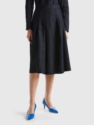 Zdjęcie produktu Benetton, Midi Skirt In Pure Linen, size , Black, Women United Colors of Benetton
