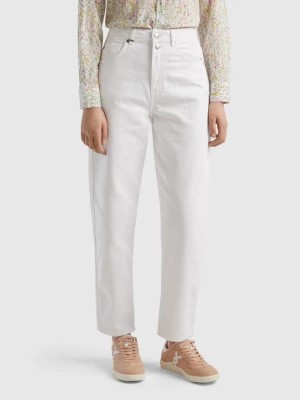 Zdjęcie produktu Benetton, Mom Fit Trousers, size 34, White, Women United Colors of Benetton