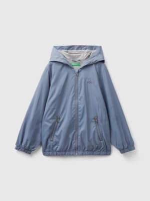 Zdjęcie produktu Benetton, Nylon Jacket With Hood, size S, Air Force Blue, Kids United Colors of Benetton