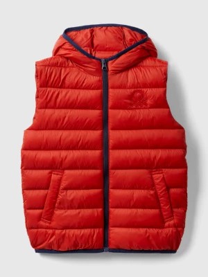 Zdjęcie produktu Benetton, Padded Jacket With Hood, size S, Brick Red, Kids United Colors of Benetton