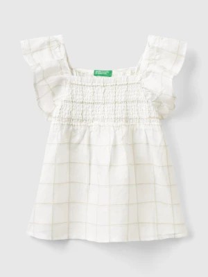 Zdjęcie produktu Benetton, Pattern Blouse In Linen Blend, size 2XL, White, Kids United Colors of Benetton