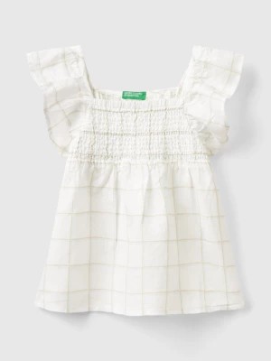 Zdjęcie produktu Benetton, Pattern Blouse In Linen Blend, size M, White, Kids United Colors of Benetton