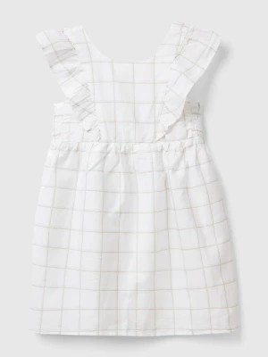Zdjęcie produktu Benetton, Patterned Dress In Linen Blend, size L, White, Kids United Colors of Benetton