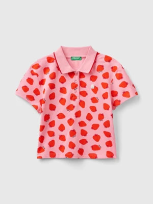 Zdjęcie produktu Benetton, Pink Polo With Strawberry Pattern, size M, Pink, Kids United Colors of Benetton