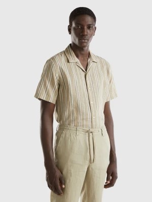 Zdjęcie produktu Benetton, Regular Fit Striped Shirt, size S, Beige, Men United Colors of Benetton