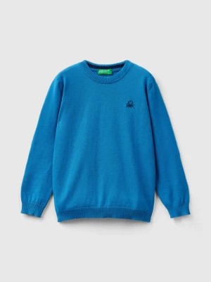 Zdjęcie produktu Benetton, Regular Fit Sweater In 100% Cotton, size 82, Blue, Kids United Colors of Benetton