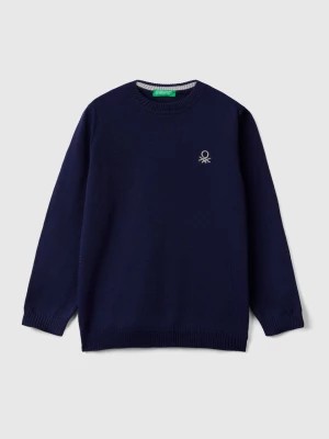 Zdjęcie produktu Benetton, Regular Fit Sweater In 100% Cotton, size 90, Dark Blue, Kids United Colors of Benetton