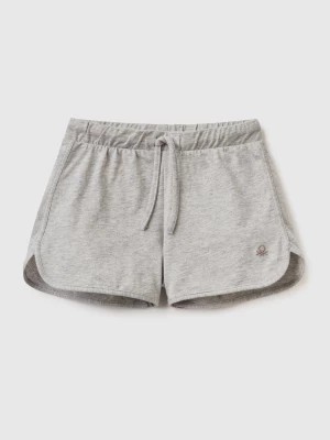Zdjęcie produktu Benetton, Runner Style Shorts In Organic Cotton, size 2XL, Light Gray, Kids United Colors of Benetton