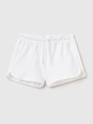 Zdjęcie produktu Benetton, Runner Style Shorts In Organic Cotton, size 3XL, White, Kids United Colors of Benetton
