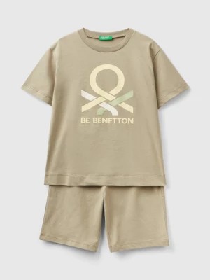 Zdjęcie produktu Benetton, Sage Green Short Pyjamas With Logo, size 3XL, Light Green, Kids United Colors of Benetton