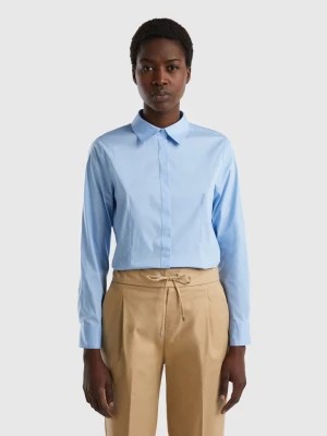 Zdjęcie produktu Benetton, Shirt In Stretch Cotton Blend, size XXS, Sky Blue, Women United Colors of Benetton