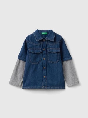 Zdjęcie produktu Benetton, Shirt With Double Sleeves, size 110, Dark Blue, Kids United Colors of Benetton