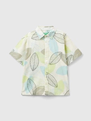 Zdjęcie produktu Benetton, Shirt With Leaf Print, size 2XL, Creamy White, Kids United Colors of Benetton
