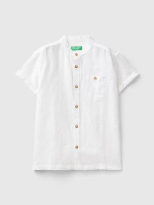 Zdjęcie produktu Benetton, Short Sleeve Shirt In Linen Blend, size 2XL, White, Kids United Colors of Benetton