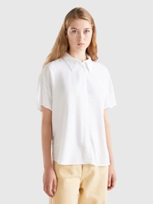 Zdjęcie produktu Benetton, Short Sleeve Shirt In Sustainable Viscose, size L, White, Women United Colors of Benetton